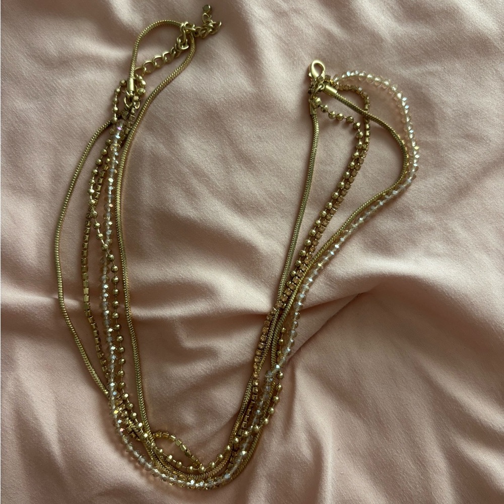 Elegant Gold and Silver Layered Necklace